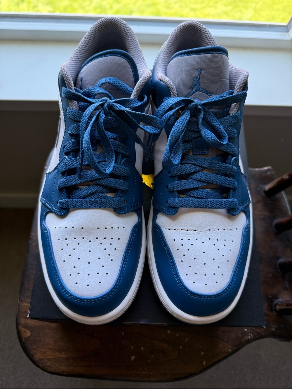 Jordan Kids Low-Top Sneakers in White and Blue